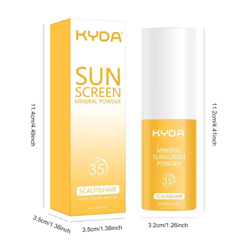 Vista 10 de KYDA Champú seco en polvo SPF 35, 0.71 onzas de tamaño de viaje Mineral Scalp Sunscrren Champú seco para mujeres y hombres, sin aerosol, champú