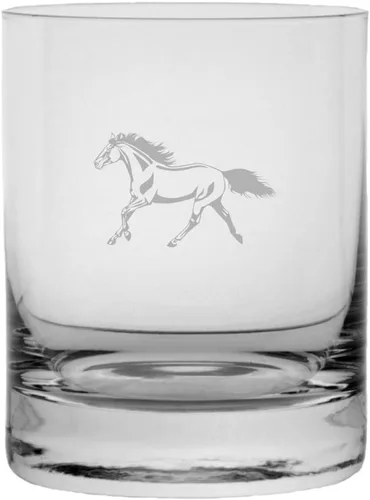 Vista 49 de Abaco Barb - Vaso de whisky con temática de caballo grabado (10.25 onzas)