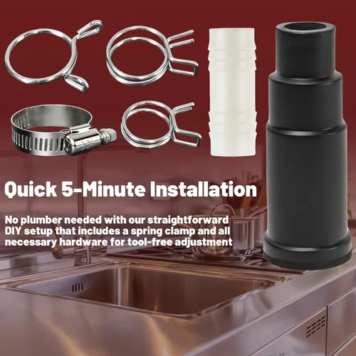 Vista 5 de Kit de conector de lavavajillas para triturador de basura – Piezas de repuesto compatibles con la eliminación de basura Insinkerator Adaptador