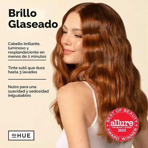 Vista 2 de dpHUE Glossy Glaze, Caramel - Brillo líquido para el cabello en la ducha para un brillo luminoso y un color transparente, sin parabenos, SLS y SLES