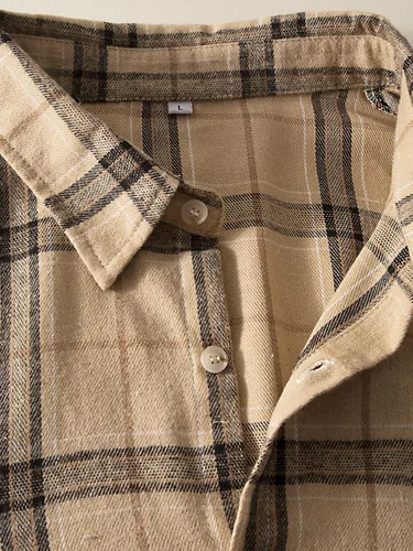 Vista 3 de Floerns Blusa de manga larga con cuello y botones para hombre