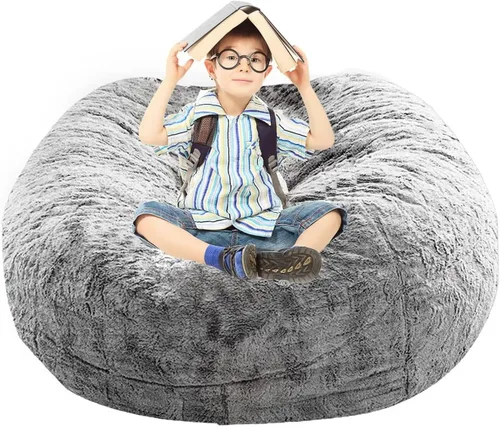 Vista 64 de BCU Funda para Silla Puf Ultra Suave Esponjosa de Piel Sintética Falsa Funda para Puf de Felpa Funda para Sillas de Sala de Estar para Adultos