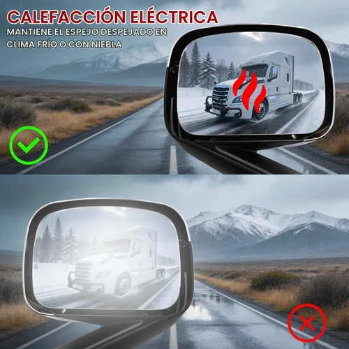 Vista 4 de Conjunto de espejos de capó cromados compatibles con Freightliner Cascadia
