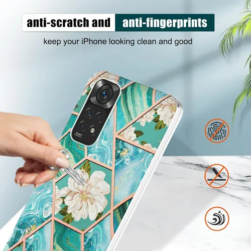 Vista 7 de Funda para Xiaomi Redmi Note 11S, funda para Redmi Note 11 4G, funda con patrón de mármol IMD para niñas, con lente de cámara y cubierta protectora