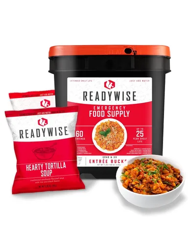 Vista 9 de ReadyWise Prepper Pack Cubo – 52 porciones de suministro de alimentos de emergencia, kit de supervivencia, comidas con proteínas, alimentos