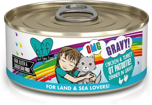 Vista 22 de Weruva B.F.F. OMG – mejor amigo felino Oh My Gravy! Latas de comida húmeda natural sin granos, recetas de tierra y mar en salsa