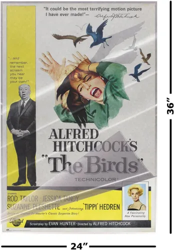 Vista 2 de Alfred Hitchcock's The Birds - Póster de película (estilo regular) (tamaño: 24 "x 36") (póster laminado y tiras)