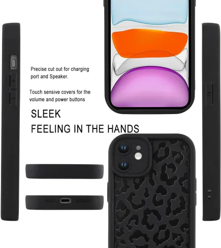Vista 3 de Funda compatible con iPhone 11, diseño de estampado de guepardo, TPU suave a prueba de golpes, funda protectora para mujeres y niñas, funda delgada
