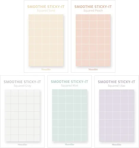 Vista 8 de Monolike Basic Line Blue Sticky-it - Juego de 6 blocs de notas autoadhesivos, 50 hojas