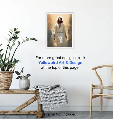 Vista 6 de Arte de pared de Jesús para afroamericanos, póster de Jesucristo, inspiración, arte de pared cristiano y decoración para mujeres negras, hombres