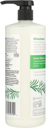 Vista 2 de 365 by Whole Foods Market, Acondicionador de volumen y grosor con proteína de arroz y colágeno, aroma a menta de romero, 32 onzas líquidas