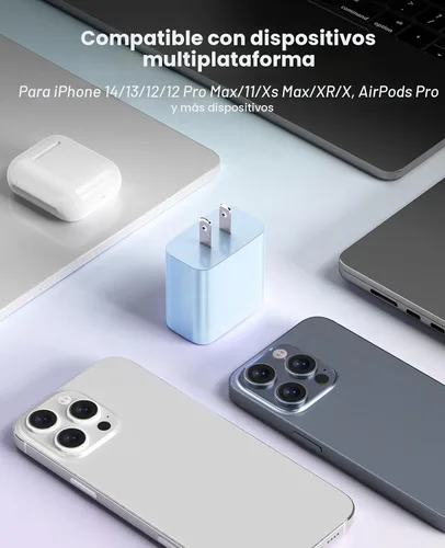 Vista 7 de FEEL2NICE Cargador de iPhone de Carga Rápida Paquete de 2 Bloques de Cargador de Pared Tipo C con Paquete de 2 [6FT y 10FT] Cables USB C a Lightning