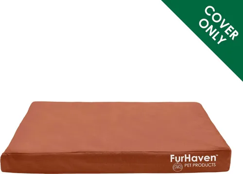Vista 2 de Furhaven - Funda de repuesto para cama de perro resistente al agua, interior/exterior, con logo, Oxford Polycanvas, lavable - Castaño, jumbo plus