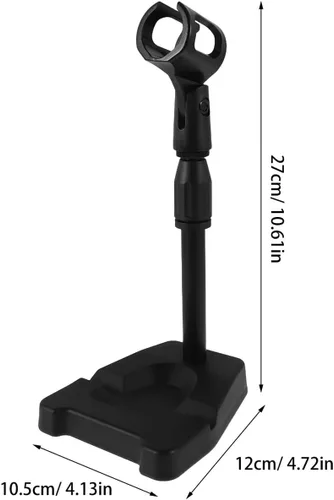 Vista 2 de Beaupretty Adjustable Rotation Table Top Mic Stand Clamp with U-shaped Holder Sturdy Metal Desktop Microphone Stand for Gaming Singing Professional