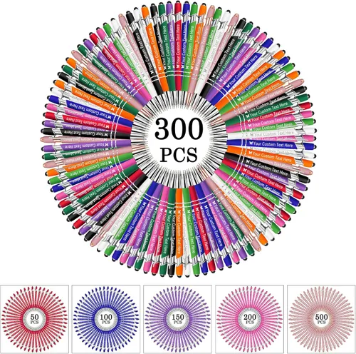 Vista 35 de STREADVE Bolígrafos personalizados personalizados con nombre grabado, logotipo, texto, bolígrafos de escritura suave, regalo personalizado para Negro