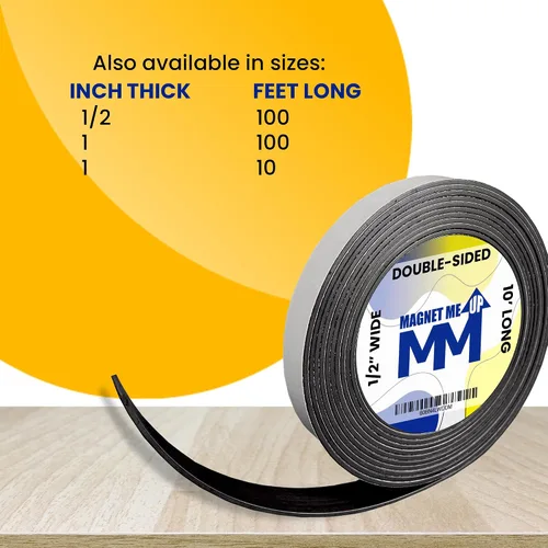 Vista 6 de Magnet Me Up Cinta magnética autoadhesiva de vinilo de doble cara con respaldo adhesivo, manualidades resistentes, proyecto de bricolaje, rollo