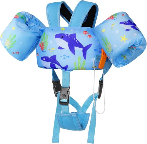 Vista 27 de Moko Banda de natación para niños de 20-30-50 libras, bonito chaleco de natación de dibujos animados para niños pequeños, flotadores de piscina