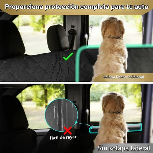 Vista 4 de F-color Funda para compartimiento de carga para SUV para perros - Forro de carga para mascotas impermeable con solapas laterales, cubierta de carga