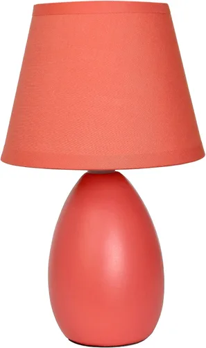 Vista 17 de Simple Designs LT1197-PRP Lámpara de Mesa de Cerámica Ovalada Mini Elegante y Estilizada Oblonga de 9.45" con Pantalla a Juego, para Sala de Estar