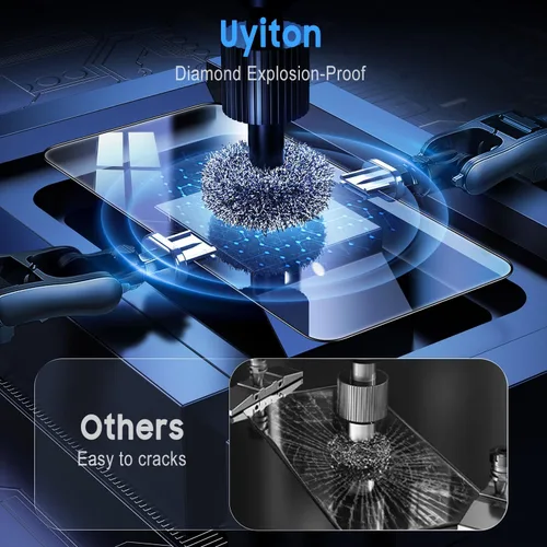 Vista 6 de Uyiton UnBreak-Glass - Protector de pantalla para Samsung Galaxy S22, soporte ultrasónico de huellas dactilares, marco de alineación automática