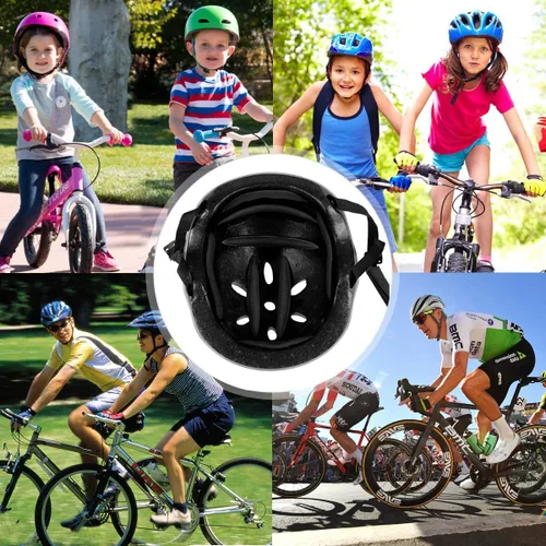 Vista 6 de Kit de acolchado para casco, almohadillas universales de espuma de repuesto para bicicleta, motocicleta, accesorios para casco (negro, juego de 1)