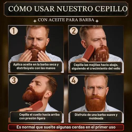 Vista 5 de Cepillo de barba para hombre, 9 pulgadas, cerdas de jabalí suave, mango