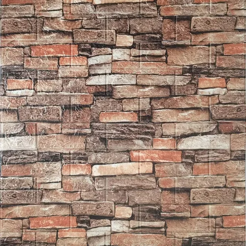 Vista 8 de Paneles de pared de espuma autoadhesivos 3D, 10 azulejos que cubren 57 pies cuadrados, papel tapiz de piedra para despegar y pegar para sala