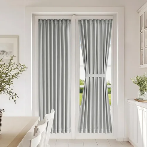 Vista 135 de Vatge Cortinas laterales autoadhesivas para puertas de cristal, sin taladro, extraíble, panel de filtrado de luz, 1 panel, 12 pulgadas de ancho x 60