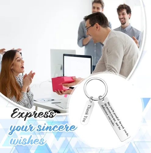 Vista 4 de Yinkin 16 piezas de regalos de agradecimiento a los empleados a granel regalos de agradecimiento para compañeros de trabajo llavero para regalos