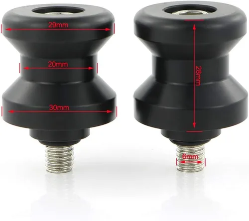 Vista 3 de Xitomer POM - Bobinas de plástico M6 con brazo oscilante para motocicleta, deslizadores, carretes M6, aptos para YZF R1/R6/R7, FZ1/FZ6/FZ8/FZ-09