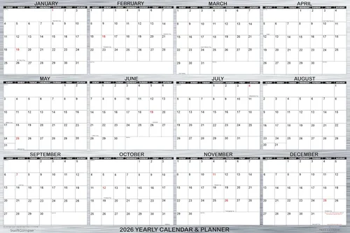Vista 7 de SwiftGlimpse - Calendario de pared 2024, 24 x 36 pulgadas, serie de diseñador, grande, borrable, planificador de pared anual (bambú)