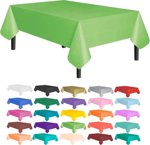 Vista 15 de allgala Juego de 12 manteles de plástico premium para mesa, desechables - 54 x 108 pulgadas - Impermeable, resistente a manchas, fácil de limpiar