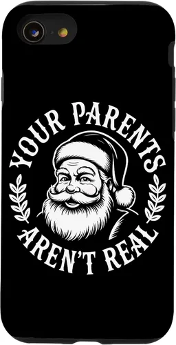 Vista 18 de Your Parents Aren’t Real Santa Humor Holiday Festive Cartoon Case for iPhone 16