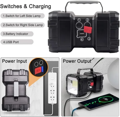 Vista 9 de AlpsWolf Bundle-2 artículos: linterna y linterna, banco de energía 4800mAh, 24h en espera, 4+4 modos, impermeable