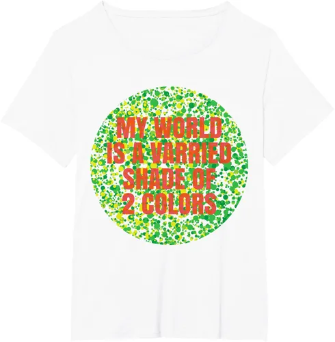 Vista 15 de Camiseta divertida con problemas daltónicos al color, Negro