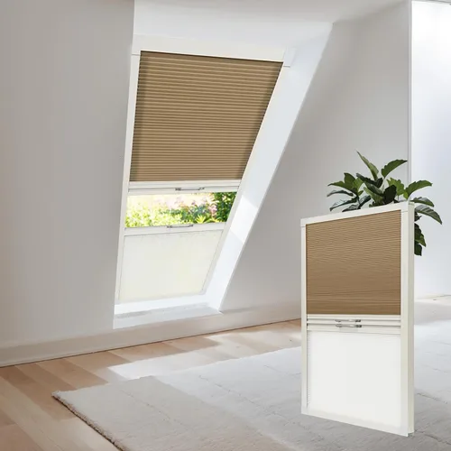 Vista 16 de Persianas de tragaluz con bloqueo de luz para techo, persianas celulares sin cables, aislamiento térmico, persianas de panal para techo, ventanas