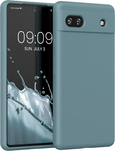 Vista 52 de kwmobile Funda Compatible con Google Pixel 6 Pro - Funda de teléfono de silicona TPU con acabado suave - Azul Arrecife