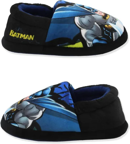 Vista 5 de DC Comics Batman Superhero - Pantuflas Aline de felpa para niños pequeños (9-10 M de EE. UU., azulnegro), Azul