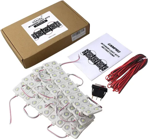 Vista 6 de GAMPRO Kit de luces interiores de 12 V, 12 W, 80 LED, kit de luces LED blancas de techo para furgoneta, minivan, remolque, camión, caravana