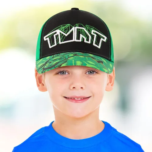 Vista 2 de Nickelodeon Gorra de béisbol para niños gorro ajustable Little TMNT para niños de 4 a 7 años color verde Verde