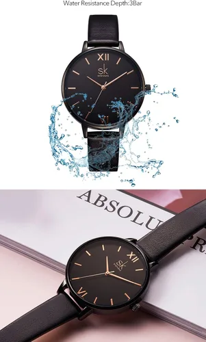 Vista 5 de SHENGKE Reloj de pulsera para mujer, correa de cuero, relojes de cuarzo de lujo, para niñas, mujer, Relogio Feminino