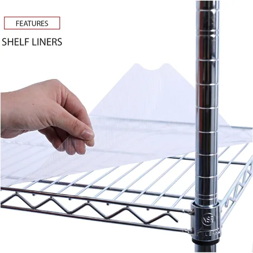 Vista 4 de Alera Kit de estantería de alambre de 5 estantes con ruedas y revestimientos para estantes, 36 pulgadas de ancho x 18 pulgadas de profundidad x 72
