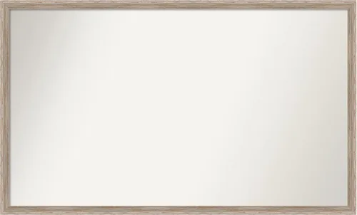 Vista 60 de Amanti Art Espejo de baño blanco para sobre el fregadero, 24 x 27 pulgadas, espejo de tocador rectangular con cuña de madera dura, marco de madera