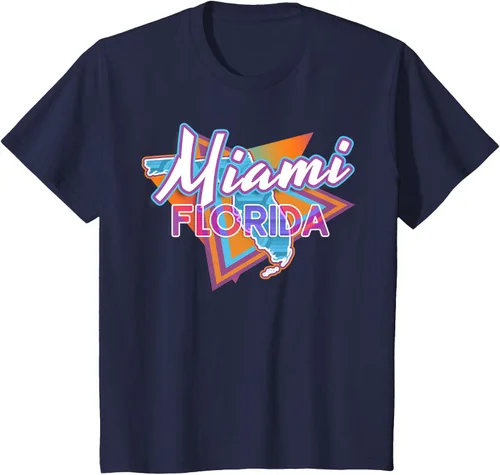 Vista 40 de Camiseta retro vintage de Miami Florida, Negro, S