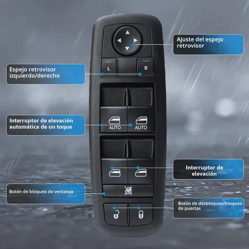 Vista 7 de Interruptor de control de ventana eléctrica Lado del conductor delantero 11 pines Compatible con Dodge Durango 2011-2013, Jeep Grand Cherokee