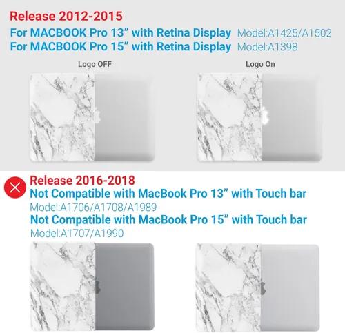 Vista 35 de IBENZER - Compatible con Funda para MacBook Pro de 13 Pulgadas 2015 2014 2013 Finales 2012 A1502 A1425, Carcasa Rígida con Cubierta para Teclado