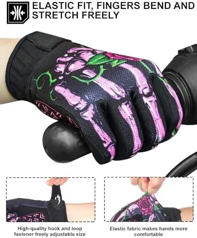 Vista 4 de RIGWARL Guantes de motocicleta para hombres y mujeres, pantalla táctil, guantes ligeros antideslizantes para motocross