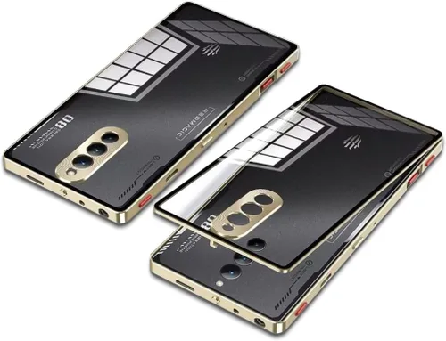 Vista 10 de QUIETIP Funda compatible con Red Magic 8 Pro / 8S Pro con protector de pantalla, marco de metal + cubierta trasera de vidrio templado transparente