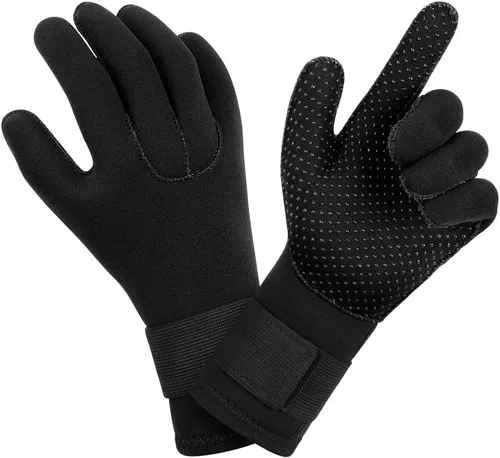 Vista 9 de AUAUY Guantes de buceo, guantes de neopreno de 0.118 pulgadas (0.118 in), guantes de neopreno cálidos de cinco dedos, guantes de surf flexibles
