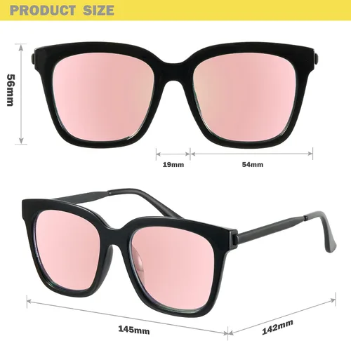 Vista 5 de mosanana Gafas de sol de gran tamaño para mujer, estilo cuadrado de moda, modelo DIVA
